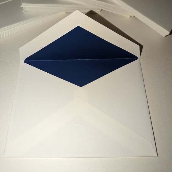 59 Crane & Co. White Envelopes with Solid Blue Lining USA Made - Picture 3 of 5
